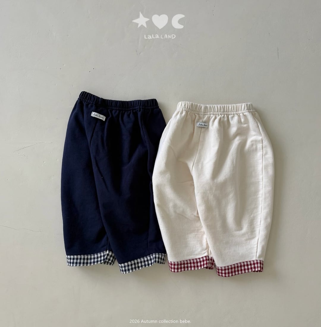 送料無料【予約】/ baby チェックラッパパンツ /lalaland