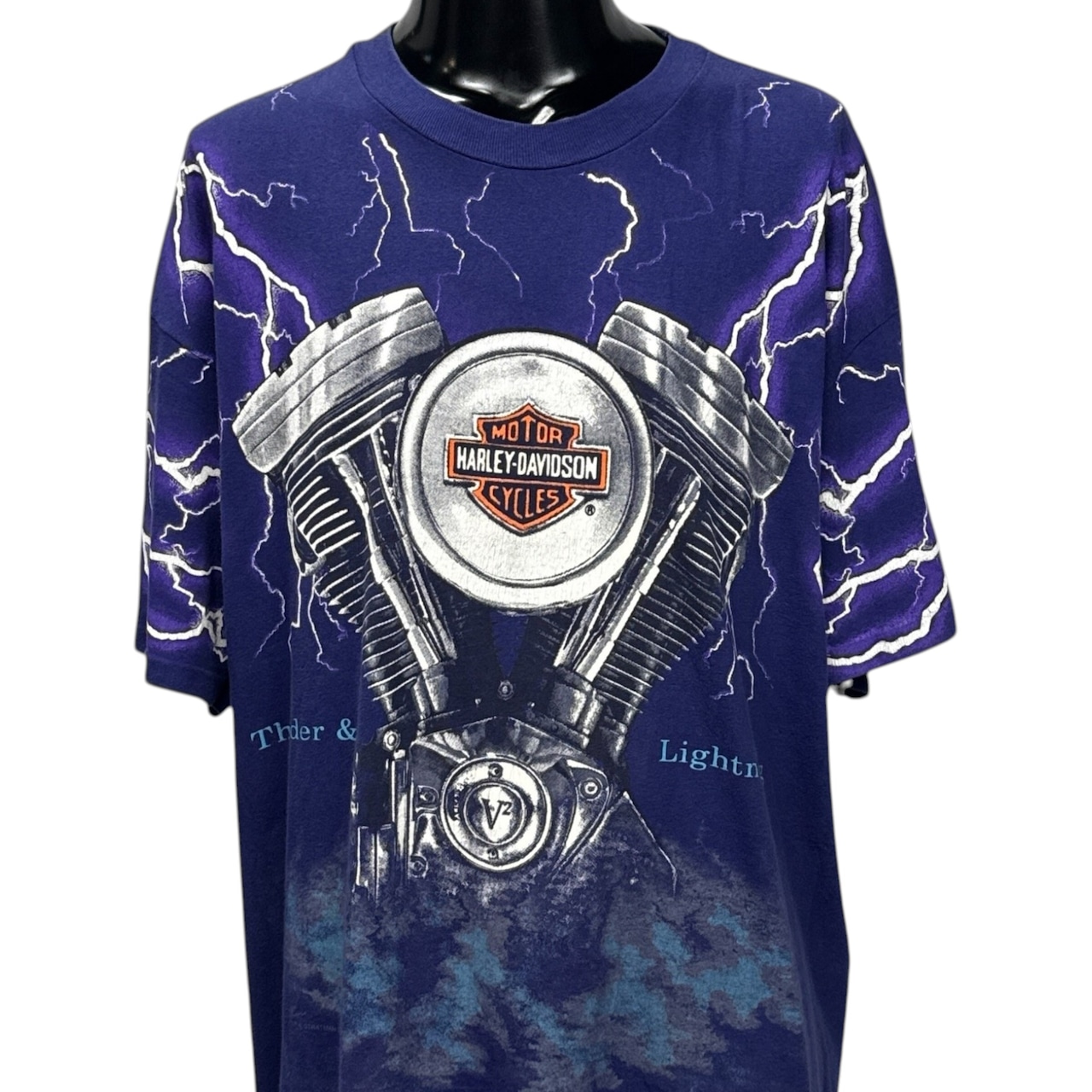 【HARLEY-DAVIDSON】ハーレーダビッドソン "THUNDER & LIGHTNING" 90's Vintage Tシャツ