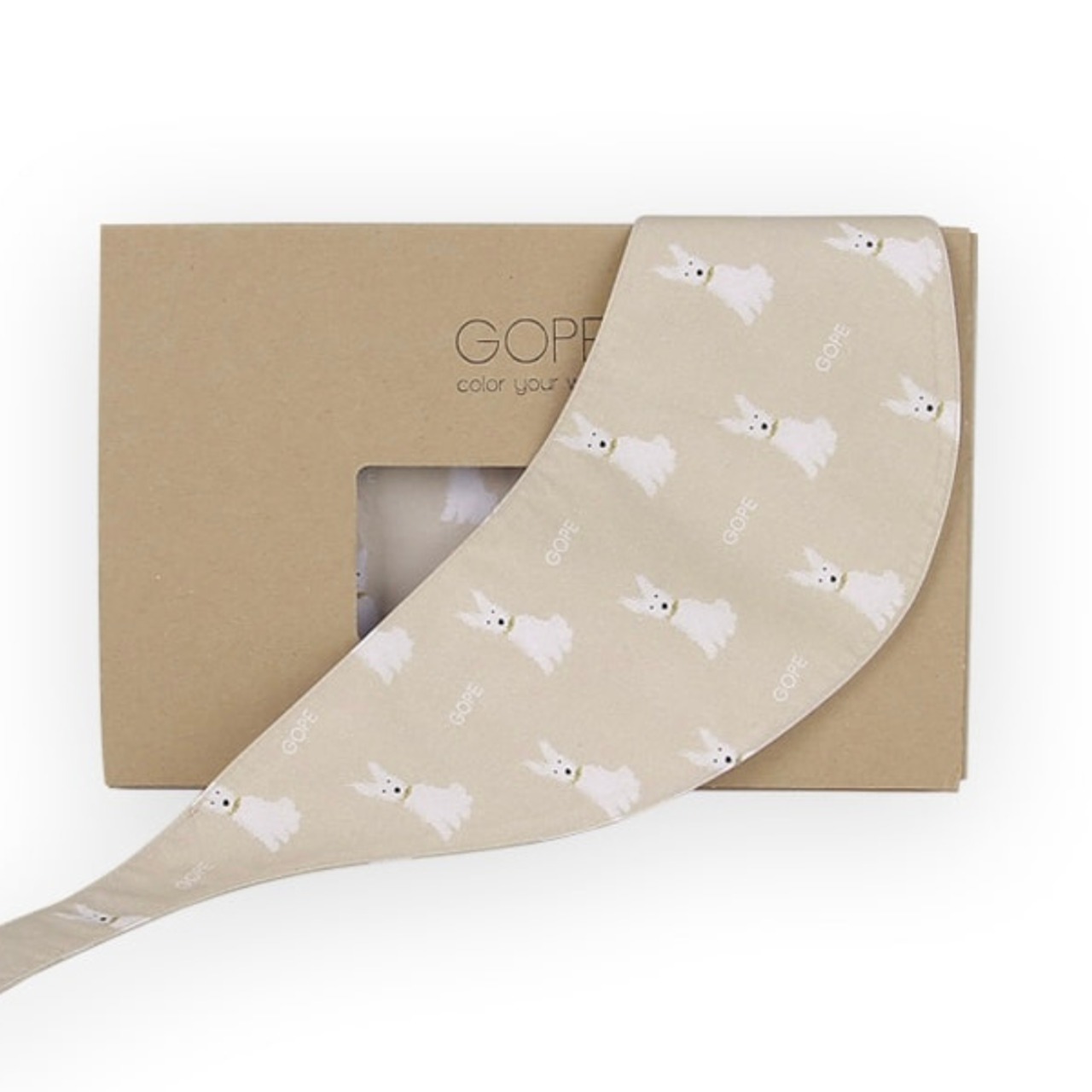 【予約】[ GOPE ] Picture Dog Bandana｜WHITE × BEIGE - 11
