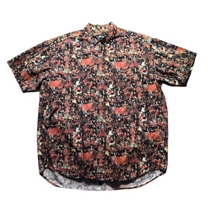 vintage 1980’s STUSSY aop short sleeves shirt “Religion”