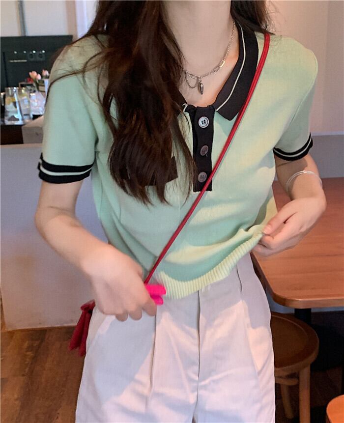 サマー薄手スタンダードセーター ルーズ半袖スリーブトップス ジャケット ショート レトロ ハーフスリーブ 夏物 モンロー39938459951