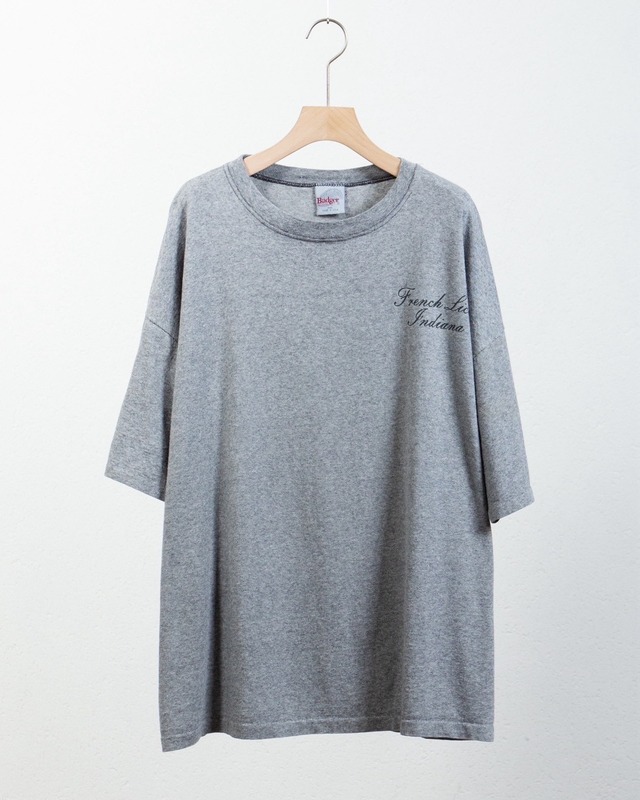 pin stripe patterned T-shirt / Made In USA / SIZE:XXL