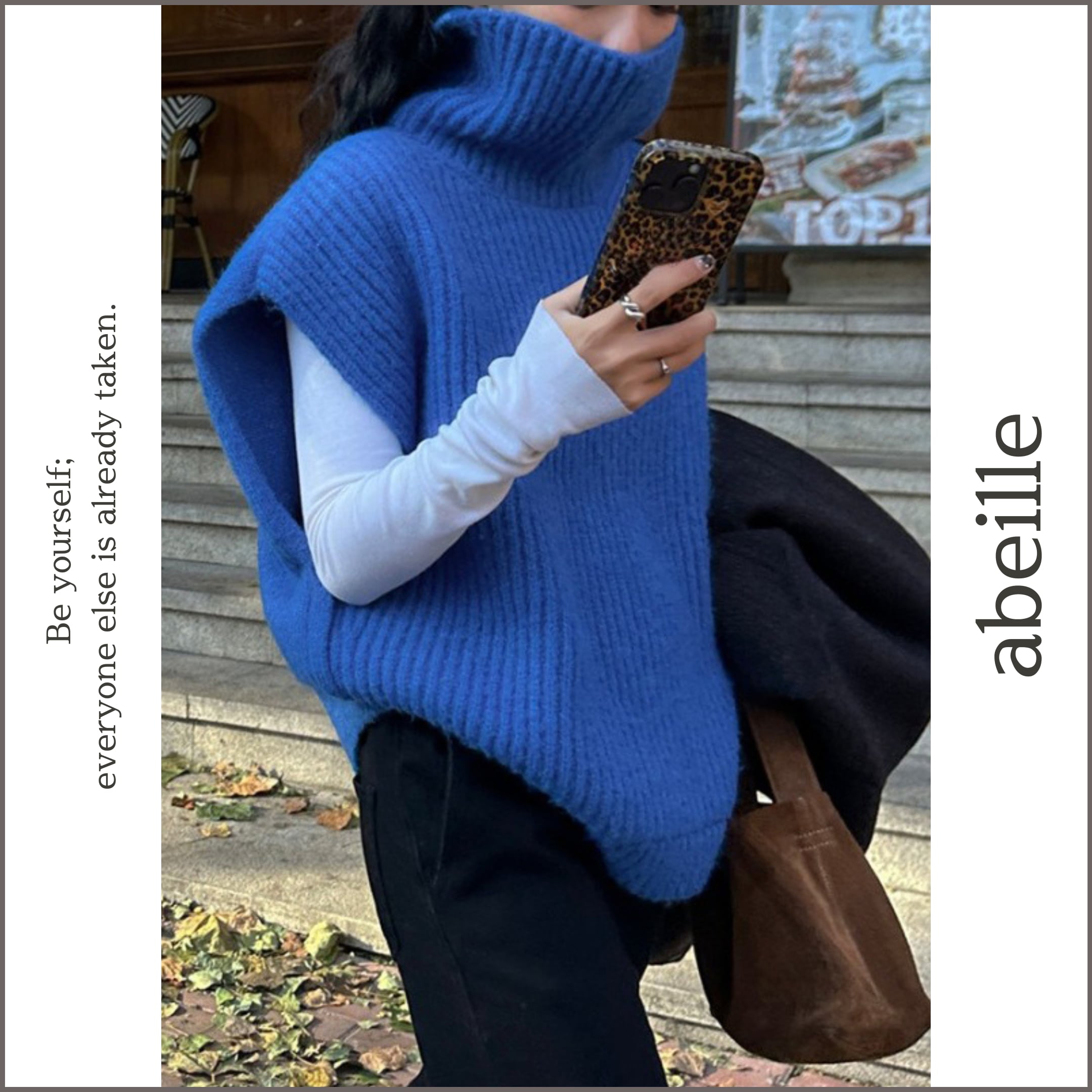 oversized knit vest 13357