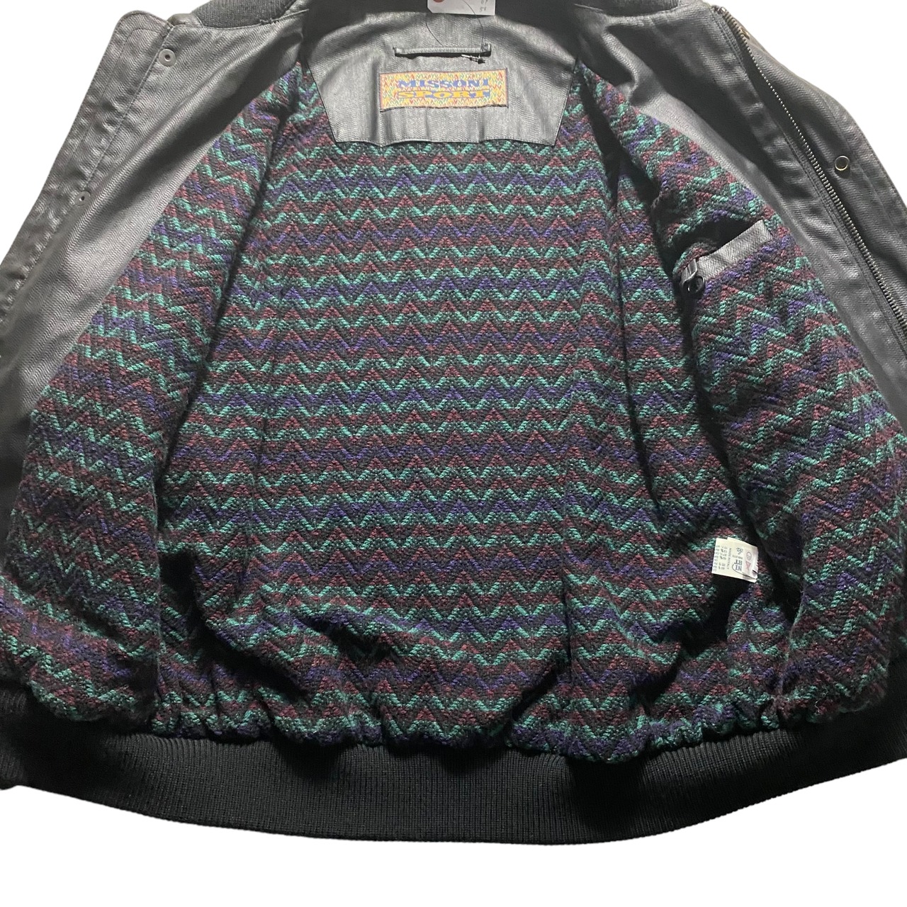 vintage MISSONI SPORT black coating flight jacket