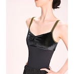 ブラックベルベット グリーントリミング レオタード L1316