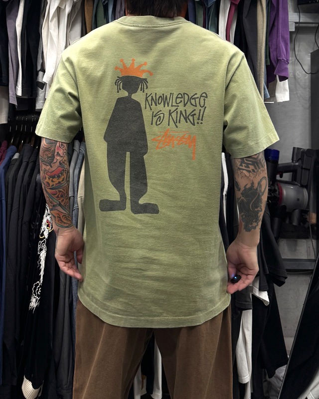 【Special!!】90’s old stussy Shadow Man Design Tee “白タグ” “シャドーマン” “Knowledge is King!!”【高円寺本店】