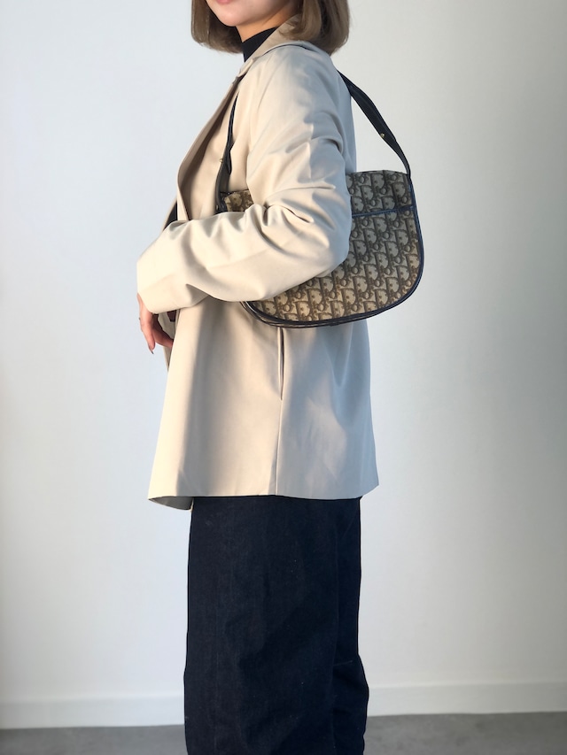 Christian Dior クリスチャン ディオール トロッター ショルダーバッグ ブラウン CD ジャガード vintage ヴィンテージ オールド f2cedr