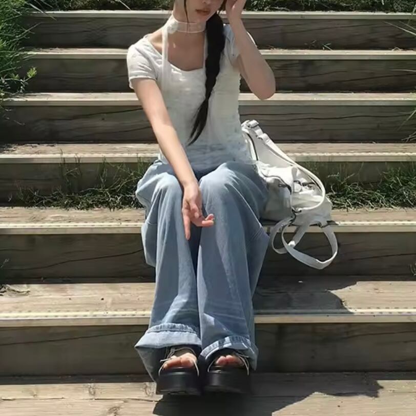 フラワーチョーカーシフォンTシャツ