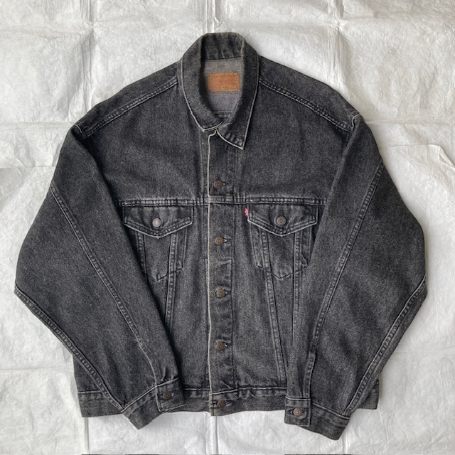 Levi's リーバイス デニムジャケット 90s USA製 70507 先染め ブラック ヴィンテージ古着 XL