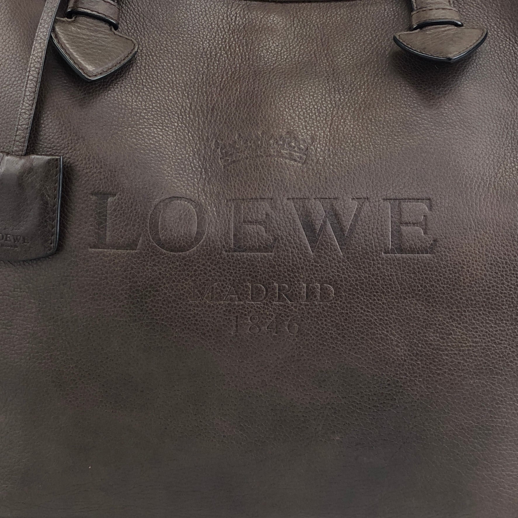LOEWE ロエベ ハンドバッグ ブラウン ヘリテージ 型押しロゴ レザー