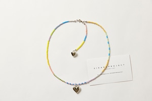 colorful beads heart necklace C