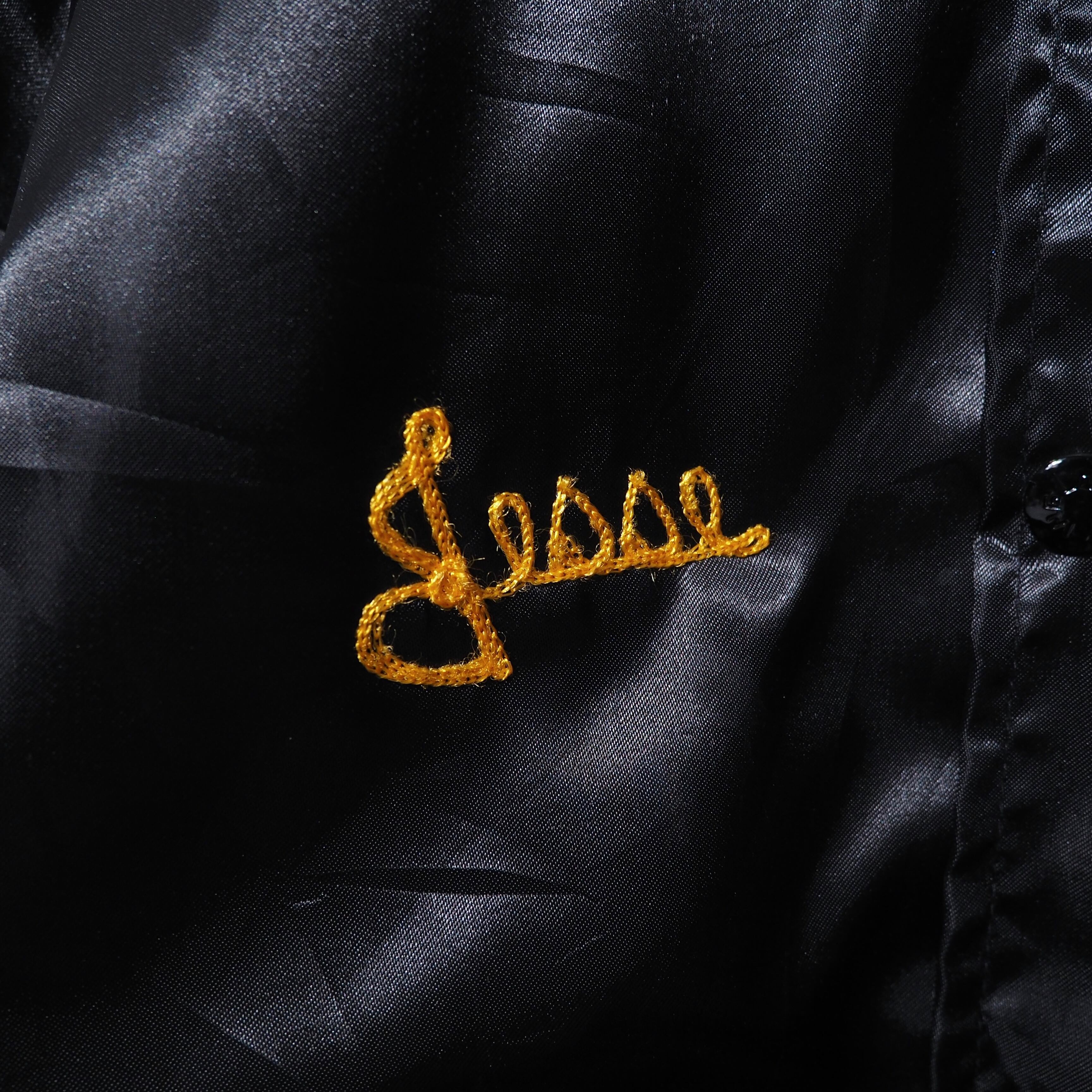 1970 - 80s " King Louie " Black satin vintage loose Stadium jacket (made in USA)