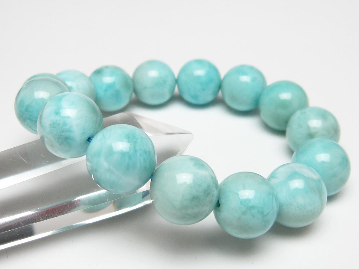 ラリマー ブレスレット 15mm 一点物 111-56475 | 天然石