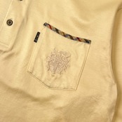 DAKS LONDON ダックス ポケット 長袖 ポロシャツ L/クリーム色 メンズ ゴルフ