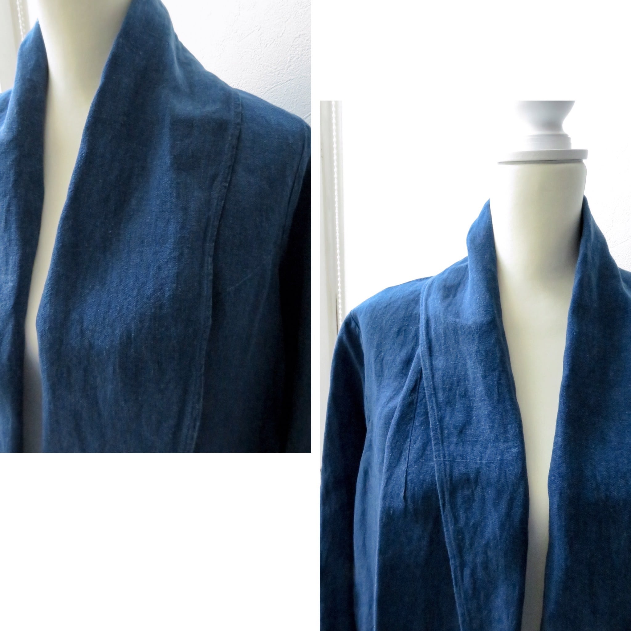 藍染　コットンジャケット　濃藍　綿100% 藍染 コットンジャケット 濃藍 綿100 本藍染 刺し子