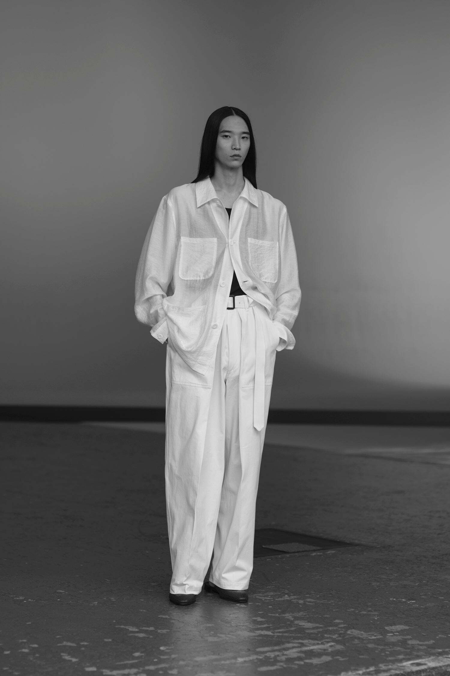 RAINMAKER】ETHEREAL WORK SHIRT_WHITE | marfa store