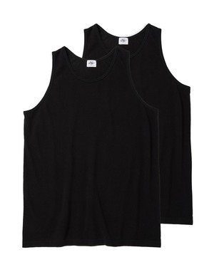Just Right “Cotton Mesh Tank” Black - Double Pack