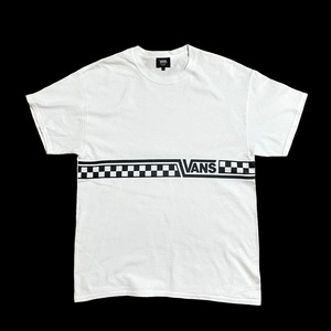 【VANS＋STANDARD CALIFORNIA】コラボ　Tシャツ ロゴ 両面プリント バックプリント ブロックチェック 白t L 半袖 ヴァンズ スタンダードカリフォルニア古着