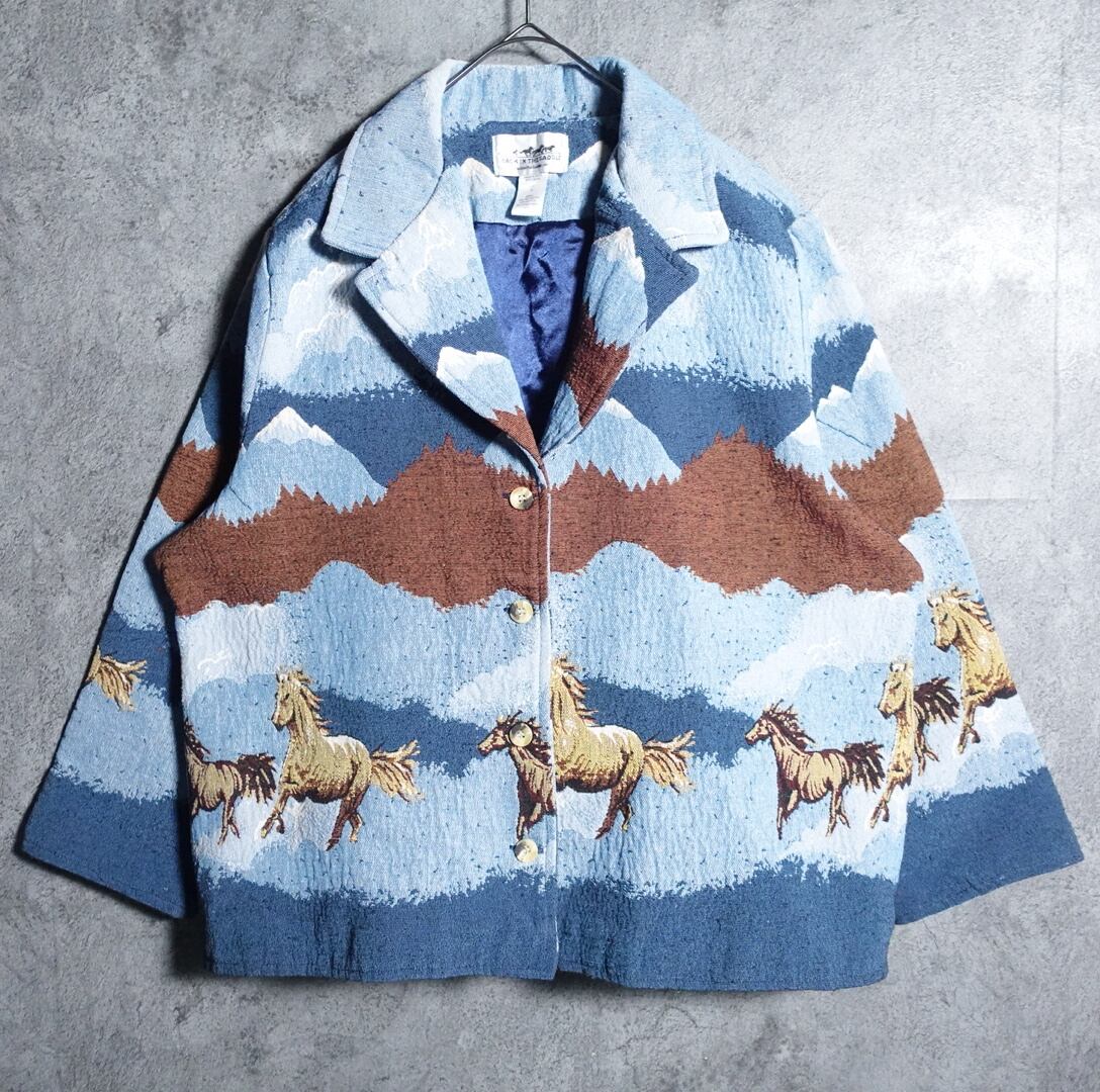 Animal horse mountain design jacket
