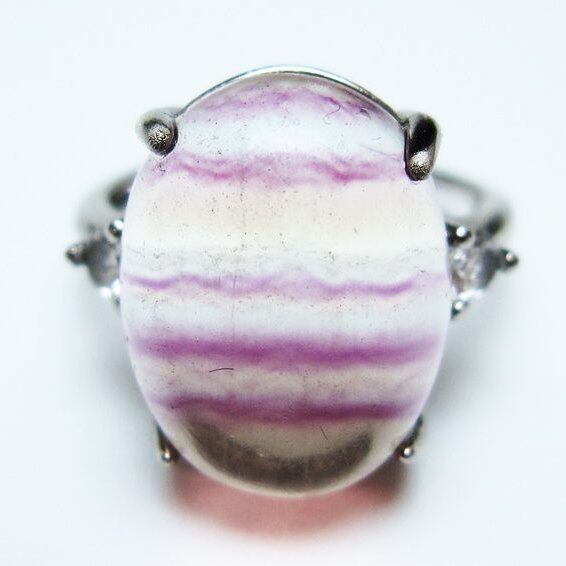 フローライト リング 蛍石 指輪 フリーサイズ 17号 一点物 メール便可 [M便 1/20] 115-7082