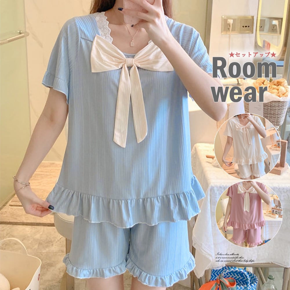 パジャマ上下セット ルームウェア 半袖夏