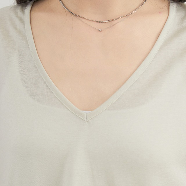 v-neck sheer loose top L0223
