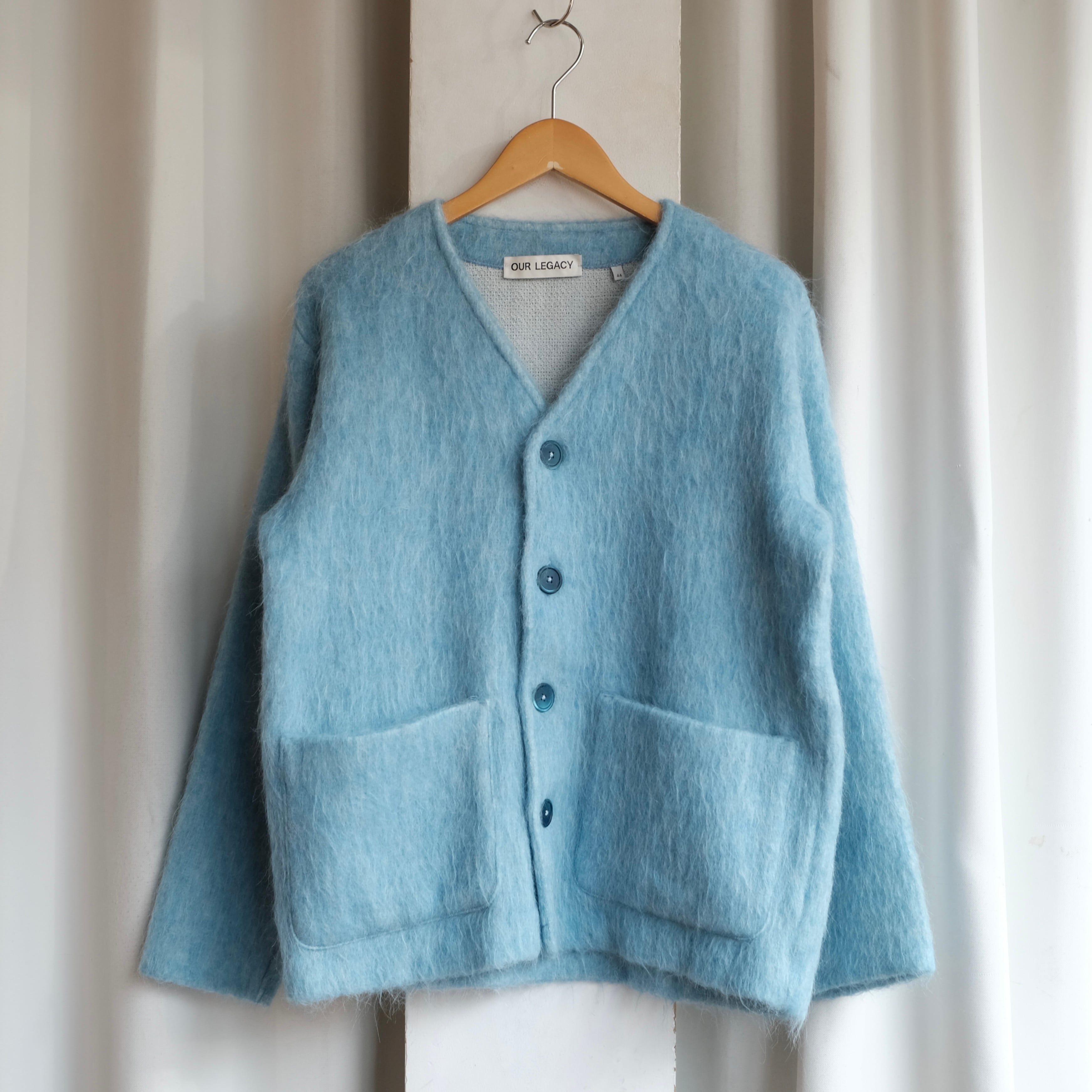 OUR LEGACY 水色 カーディガン OUR LEGACY MIXED WOOL MOHAIR CARDIGAN | safarionline