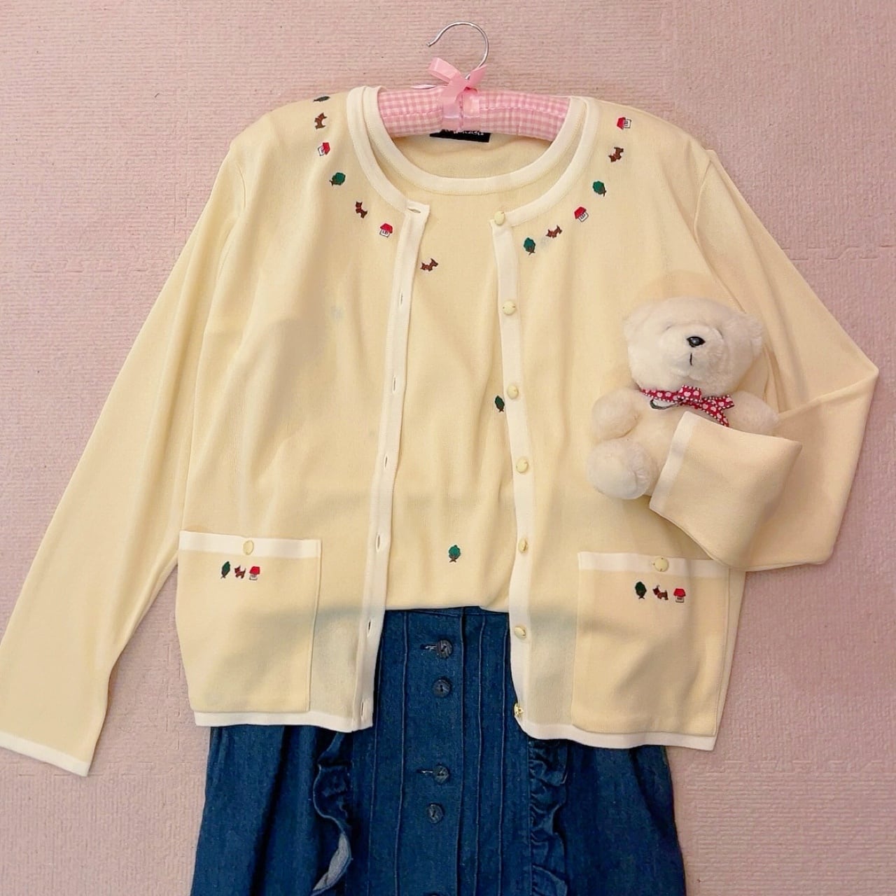 mini dog & house & treb ensemble knit