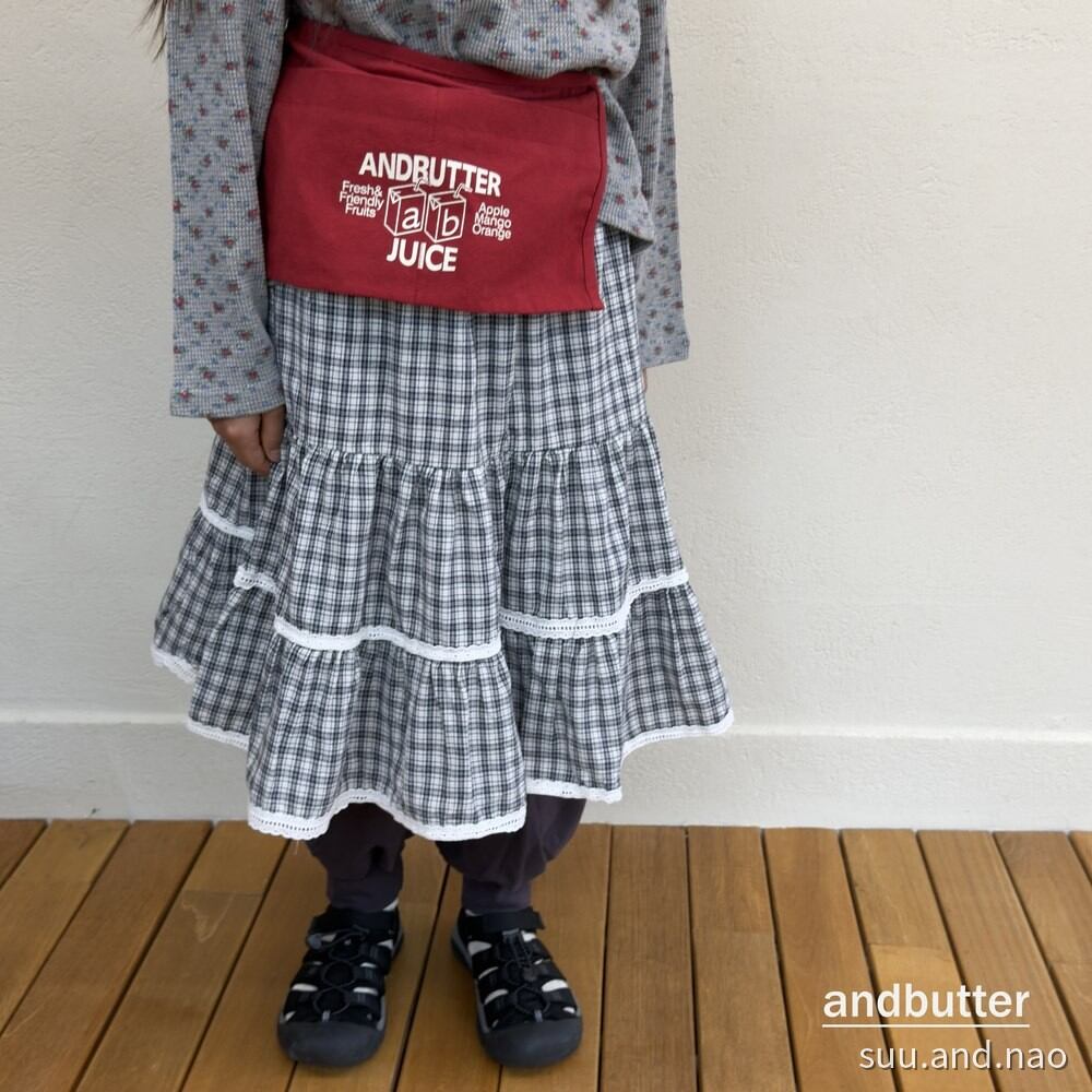 取寄:ANDBUTTER カンカンチェックスカート※送料無料