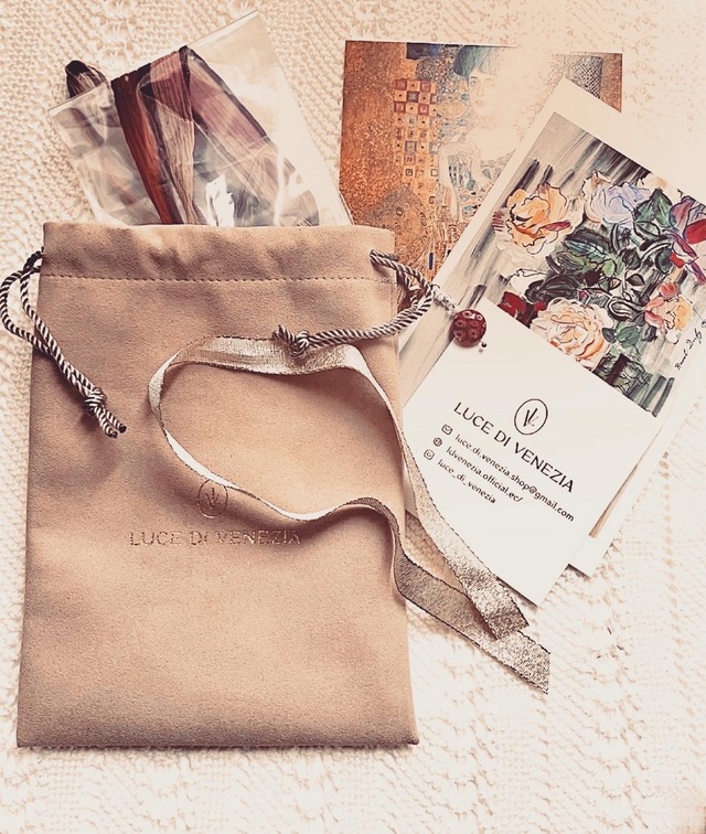 ルビーオレンジフローラルネックレス