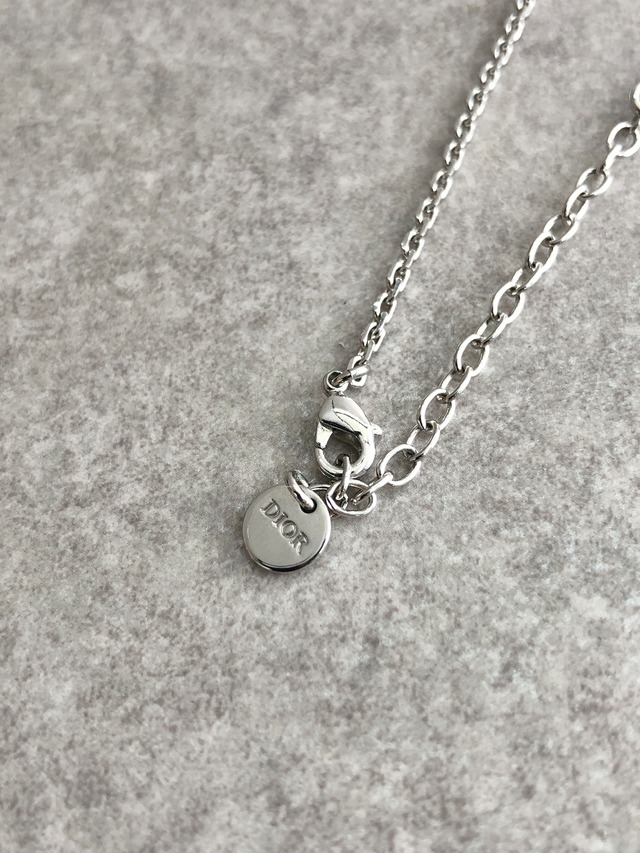 Christian Dior クリスチャン ディオール ネックレス シルバー CD ラインストーン vintage ヴィンテージ オールド m3in4a