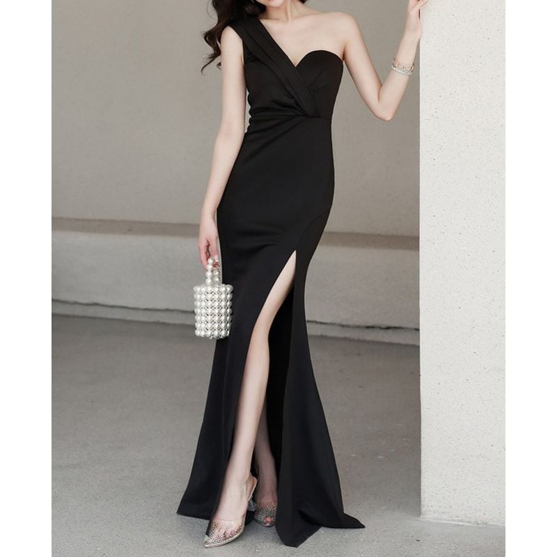 ワンショルダーマーメイドドレス 5color D1473