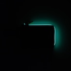 vibram card case (black×clear) with yellow glowing zip