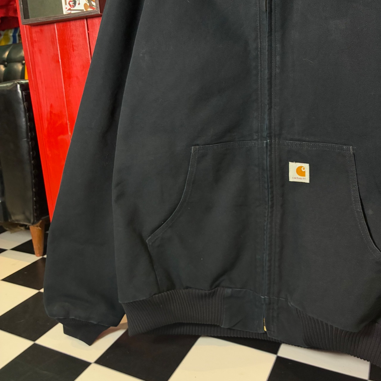 USA製Carhartt アクティブジャケット　企業モノ　黒　XL カーハート　ダックジャケット