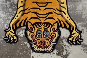 Tibetan Tiger Rug 《Lサイズ•シルク・オリジナル3・シグネチャーイエロー097》チベタンタイガーラグ