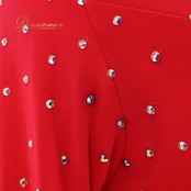 社交ダンス 衣装 ラテン ドレス ワンピース ラテンドレス ヤナギダ YANAGIDA ファー 羽 鮮やか 手袋 アームカバー 蛍光 かっこいい レッド系 ピンク系 デザイン おしゃれ パフォーマンス用 ダンスパーティー レディース ステージ衣装 美しい 目を引く 豪華な