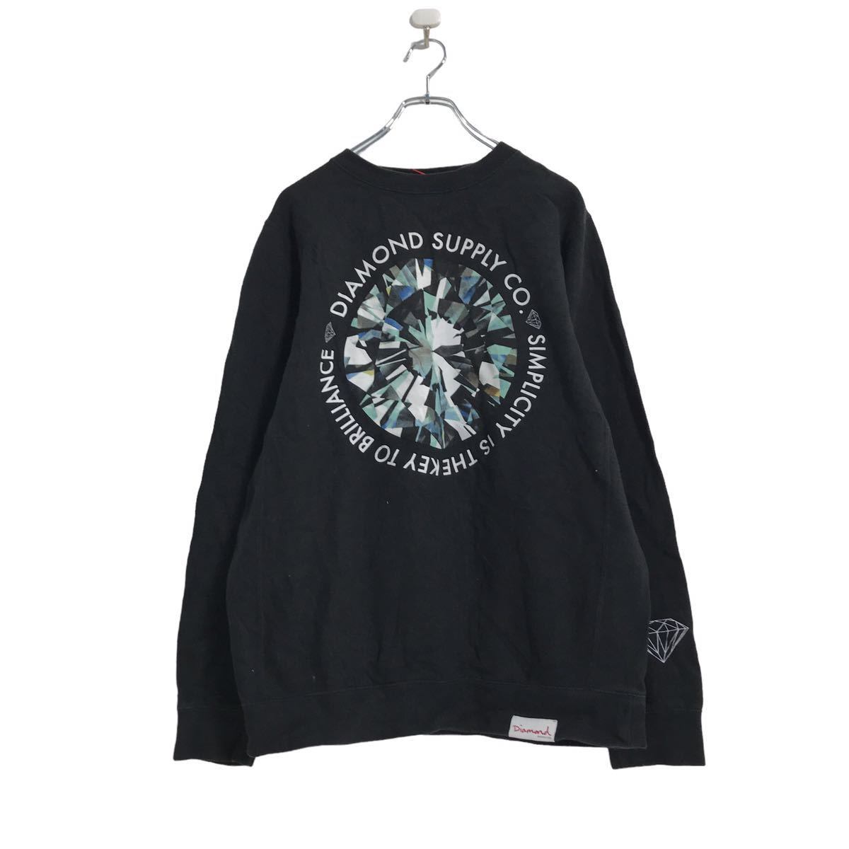 DIAMOND SUPPLY CO. プリントスウェット 大きいサイズ アメカジ ネイビー (メンズ XL)   O2835