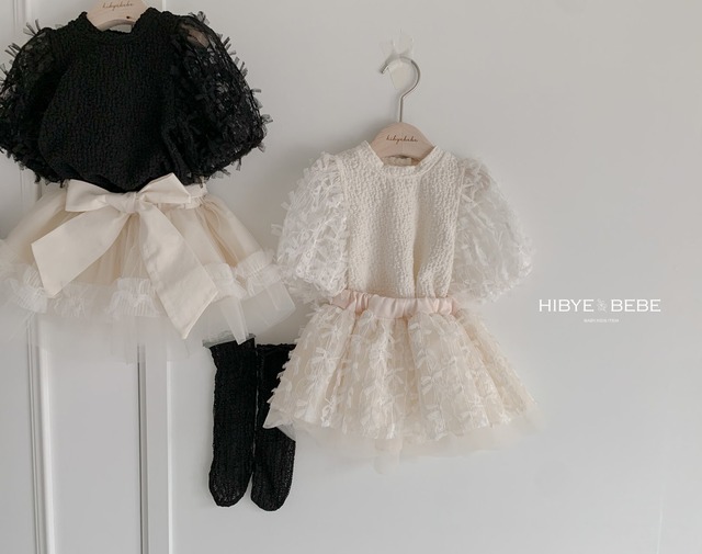 【即納】<Hibyebebe>  Ribbon lace skirt