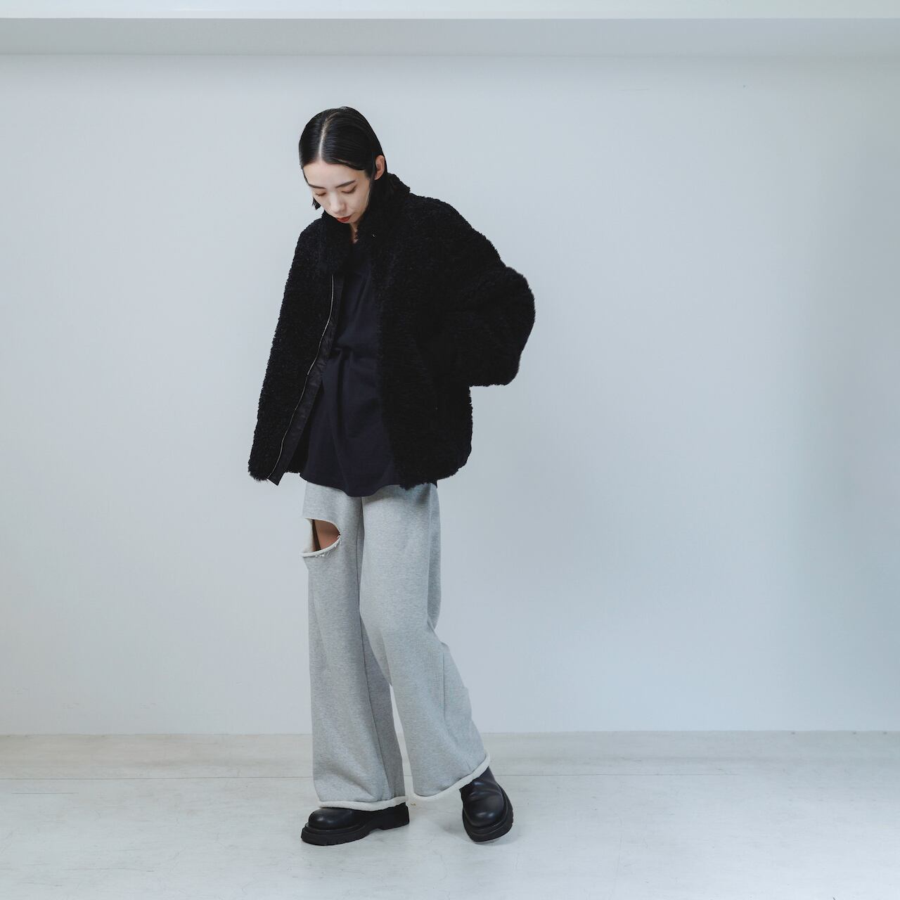 24A/W】AO-59 big boa blouson / black | akio