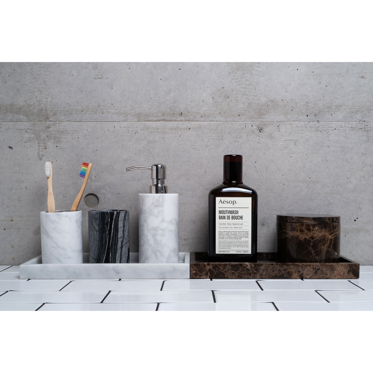 MARBLE TRAY - Bianco Carrara × Medium