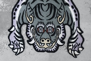 Tibetan Tiger Rug 《Mサイズ•ウール・オリジナル2・アラジングリーン283》チベタンタイガーラグ