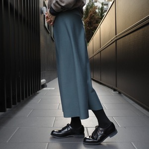 unfil(アンフィル) superfine merino smooth knit skirt blue gray