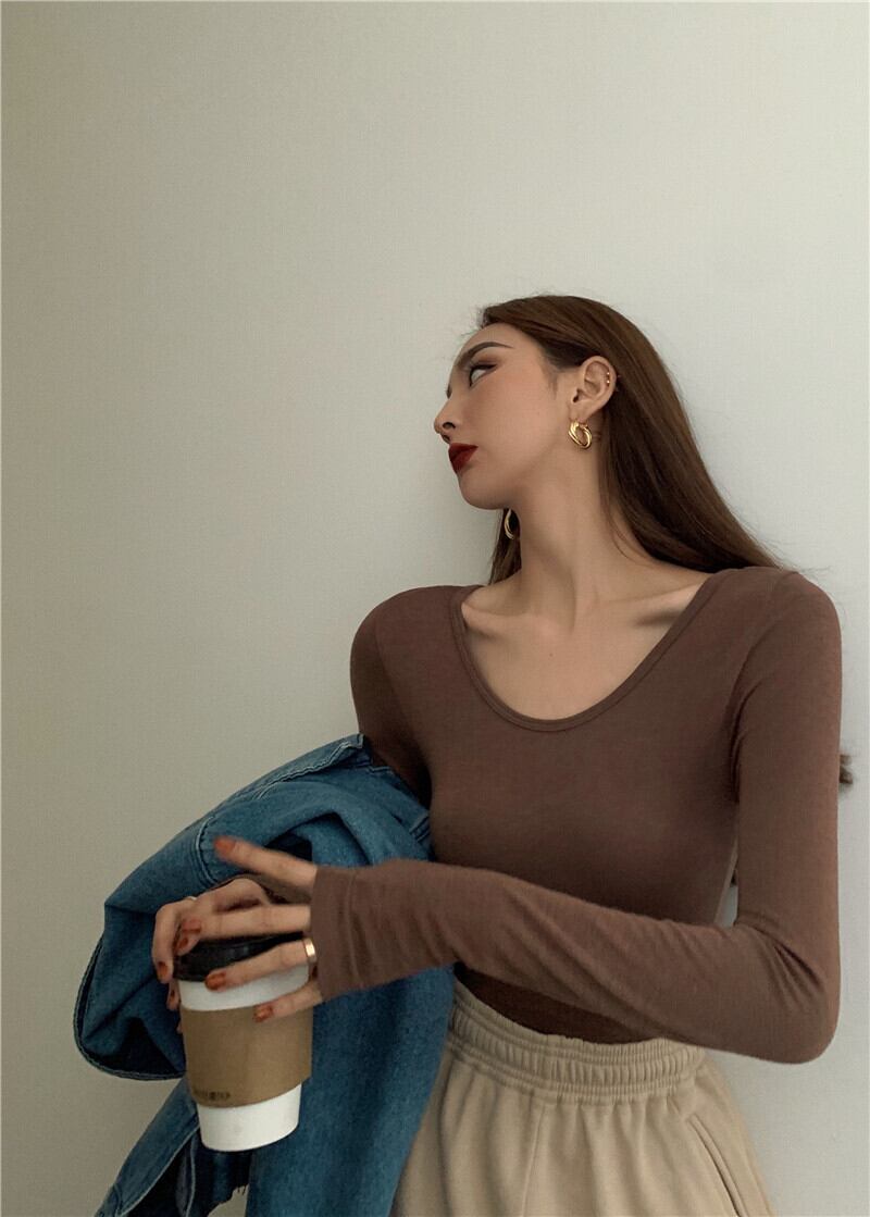 ニットセーター スリムシャツ スプリングプルオーバー 春物 ブラックストロベリース75851254553