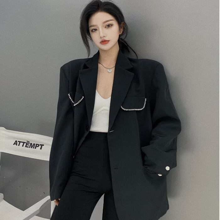 スプリングオータムスタイルスタンダード薄手ルーズジャケット レディース レトロ 春物 秋物 ドラファッションホール43965419750