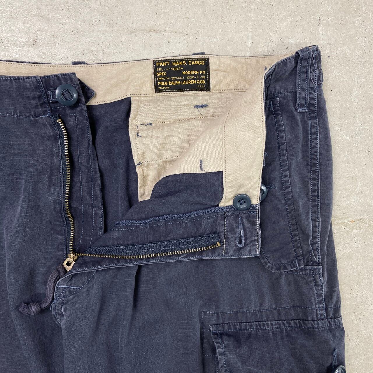 90s ラルフローレン フィールドパンツ ベイカー w36 ネイビー ミリタリー 古着 90s Polo Ralph Lauren ミリタリー タイプ ベイカー トラウザーズ