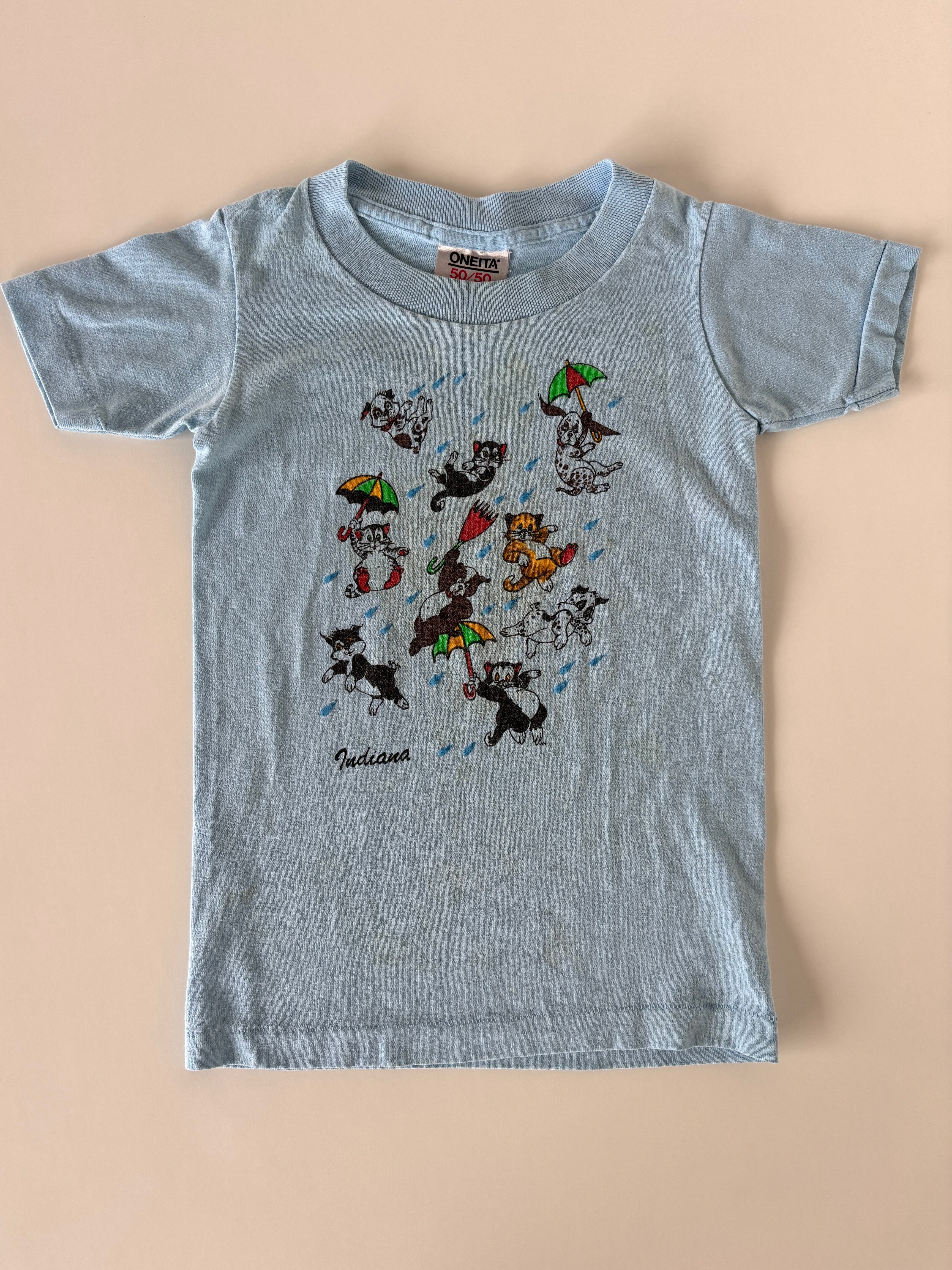 【5-6T相当・vintage】USA製 Indiana cat tee