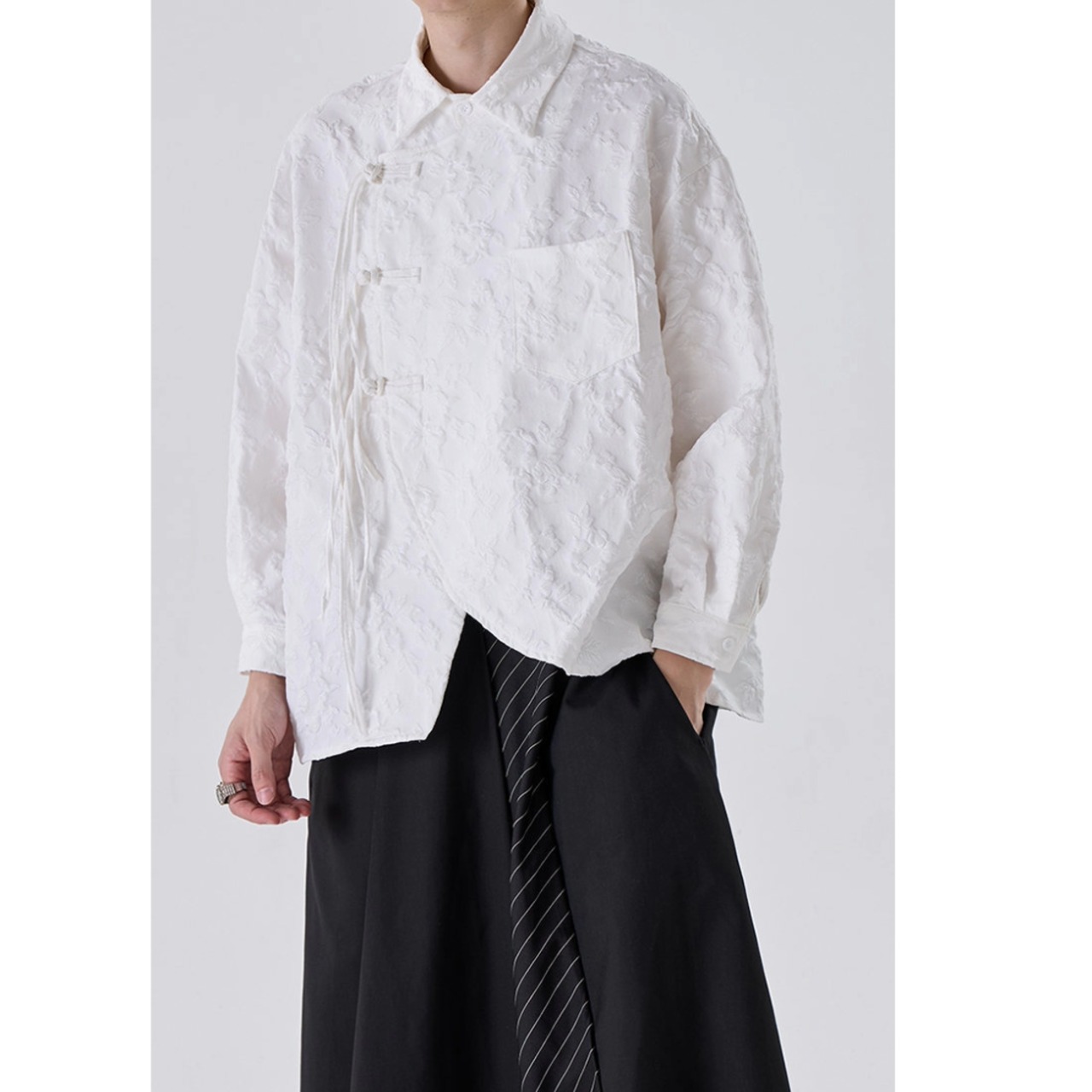 Floral Jacquard Loose Shirt　TB2592・画像5