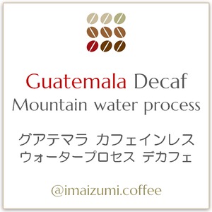 【送料込】グアテマラ カフェインレス ウォータープロセス デカフェ - Guatemala Decaf Mountain water process - 300g(100g×3)