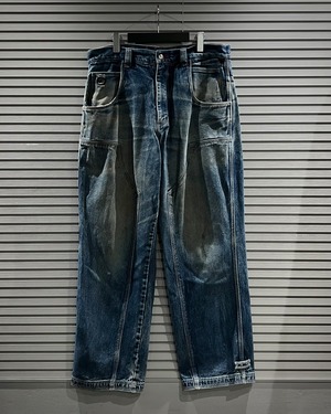 【X VINTAGE】 “FUBU” Double Knee Vintage Wide Denim Pants
