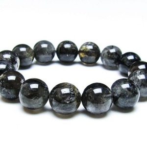 エレスチャルクォーツ ブレスレット 14mm ブラックエレスチャル 一点物  おまかせ便 111-37845